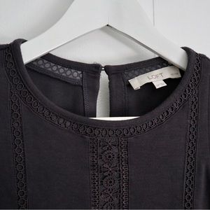 LOFT petite embroidery detail sleeveless swing dress